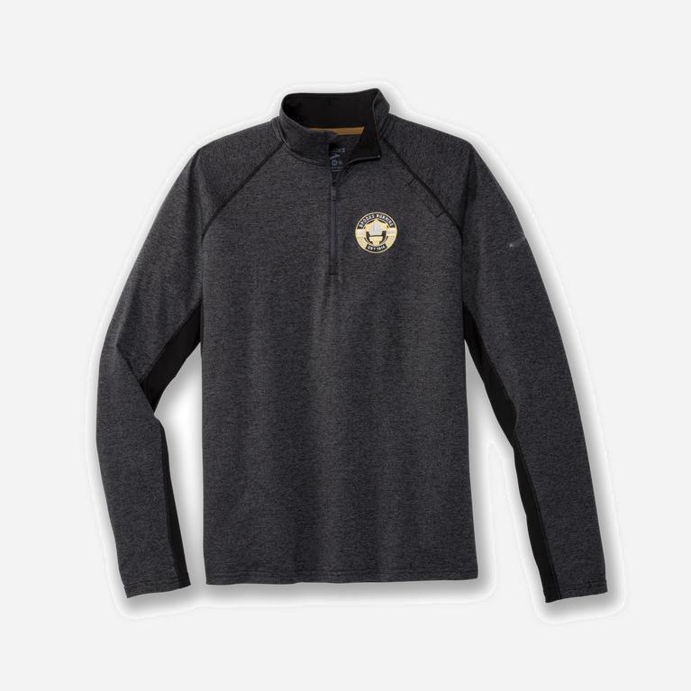 Pánske Brooks Dash 1/2 Zip - Bežecké Bundy - Siva (10345-IJKY)